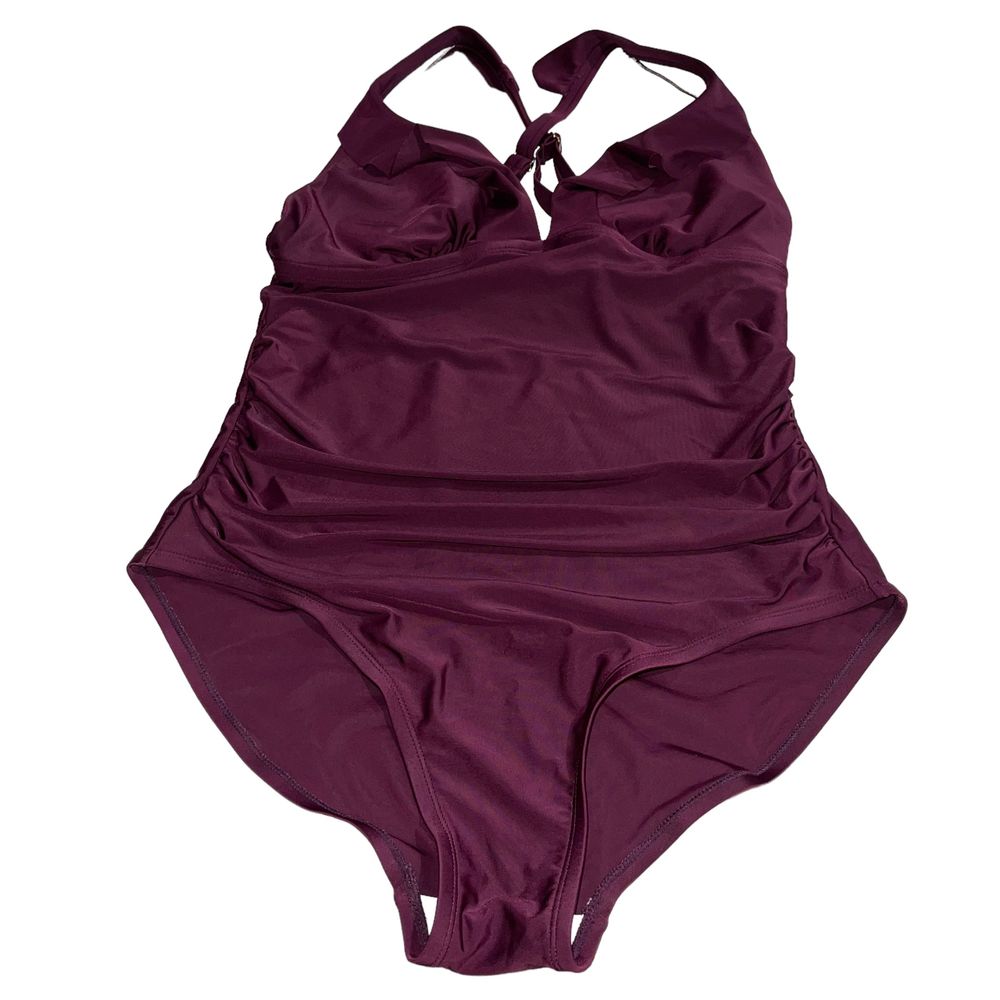 Kona Sol Burgundy One-Piece Swimsuit - Size XL